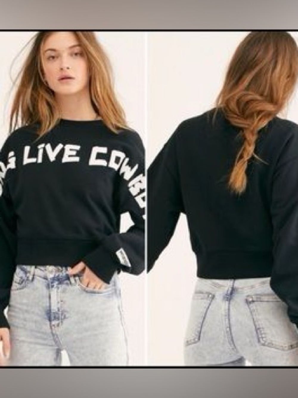 Wrangler Retro long live cowboys black relaxed fit sweatshirt